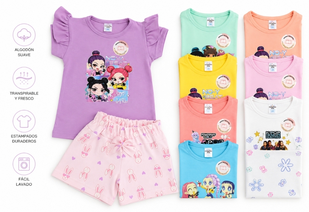 Conjunto kpop short lazo
