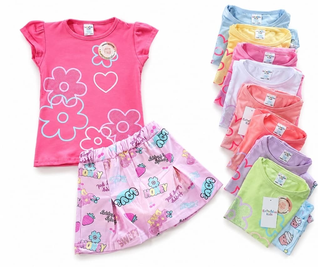 Conjunto paulina flor brillo